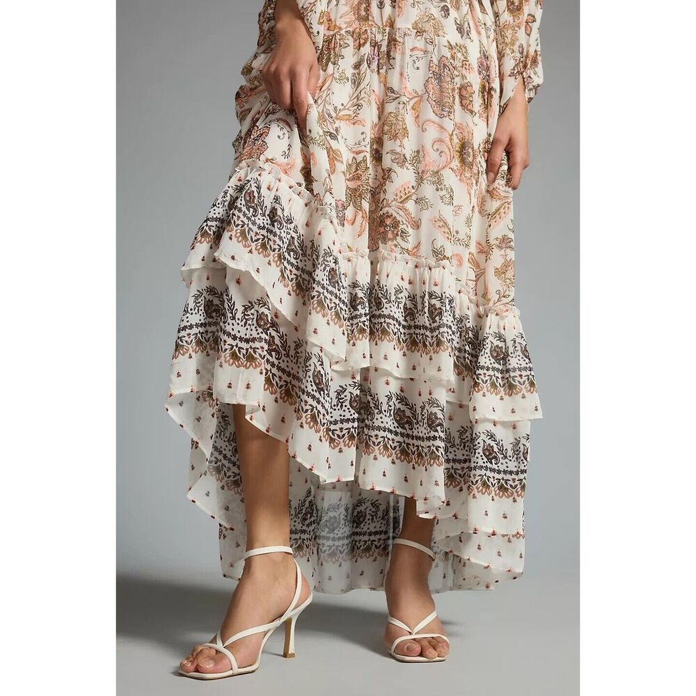 Anthropologie V-Neck Long-Sleeve Maxi Dress - Picture 5 of 14